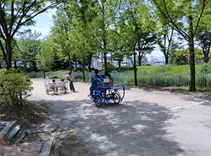 サイクリングのあとはクラシック自転車（レプリカ）を楽しみましょう